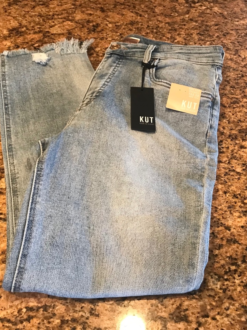 Rachael Fab Ab High Waist Raw Hem Jeans KUT from the Kloth Size 8